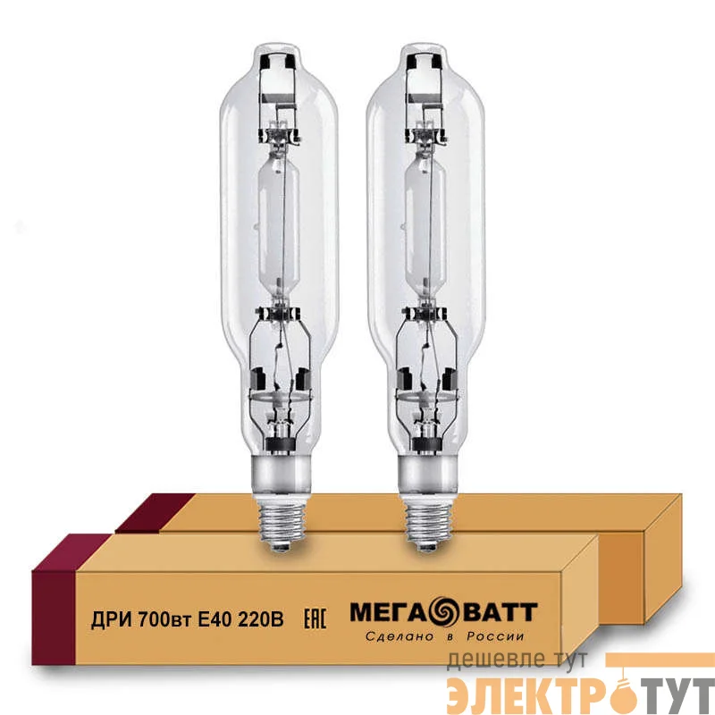 Лампа газоразрядная металлогалогенная ДРИ 700 220/4000К E40 (12) МЕГАВАТТ 03086
