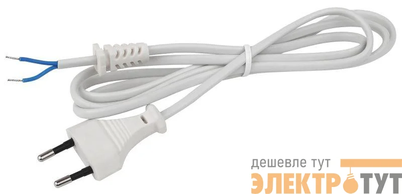 Шнур питания UX-ШВВП-2x0.75-1.8m-W с вилкой б/з ШВВП 2х0.75 1.8м бел. Эра Б0048923