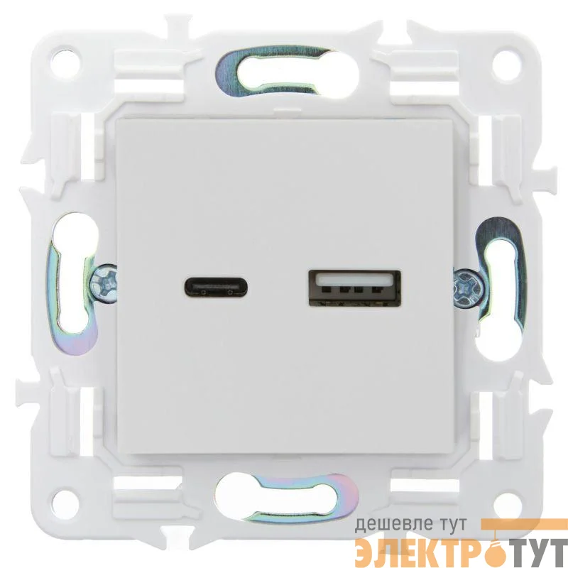 Розетка USB A+C 18Вт SKANDY SK-R13W арктич. бел. IEK SK-U22-018-K01