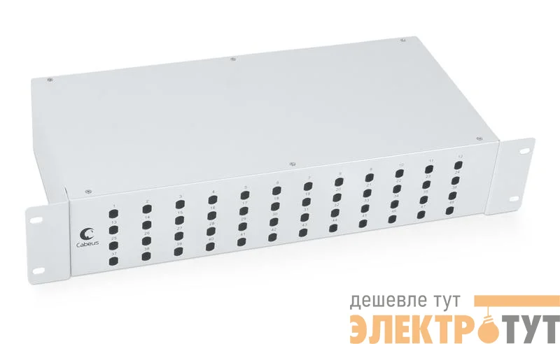 Кросс бокс оптический 19дюйм на 48 ST(FC) со сплайс-кассетой и КДЗС (без пигтейлов и проходных адаптеров) Cabeus 7936c