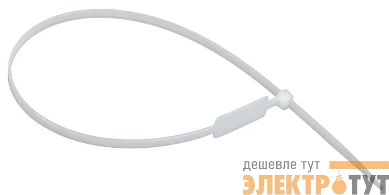 Хомут 4.8х370мм P6.6 маркерный бел. (уп.100шт) IEK UHH14-D048-370-100-K01