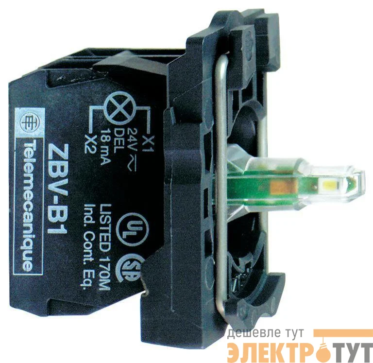 Корпус для кнопки 22мм зел. с подсветкой SchE ZB5AW0B31