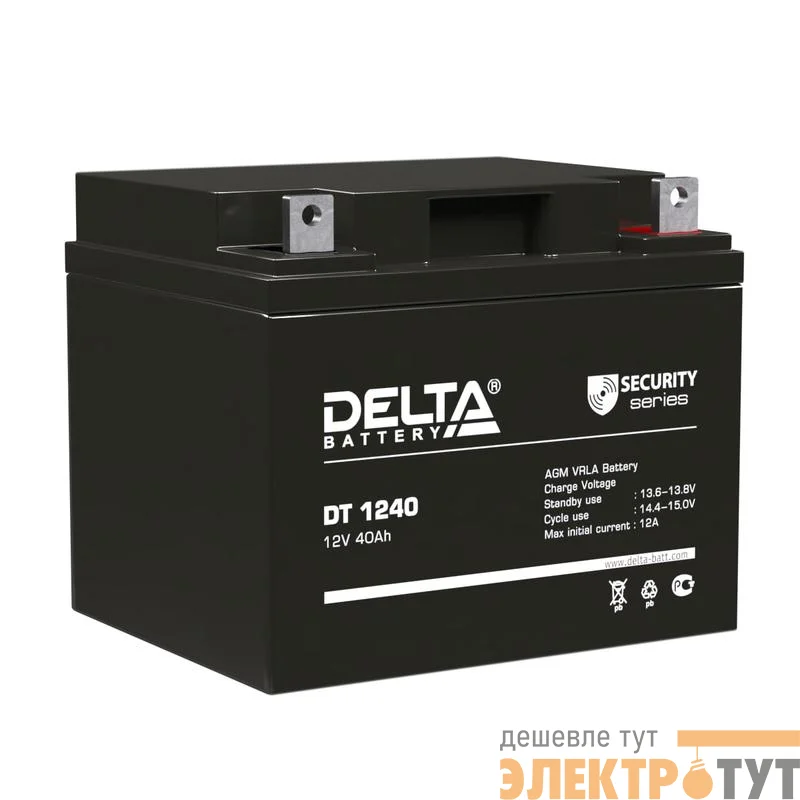 Аккумулятор ОПС 12В 40А.ч Delta DT 1240
