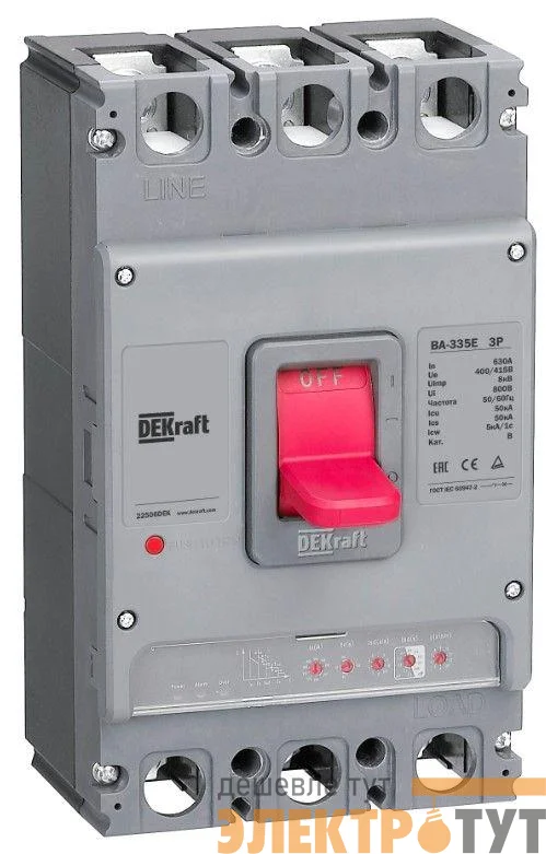 Выключатель автоматический 4п 400А 50кА ВА-335E электрон. расцеп. DEKraft 22505DEK