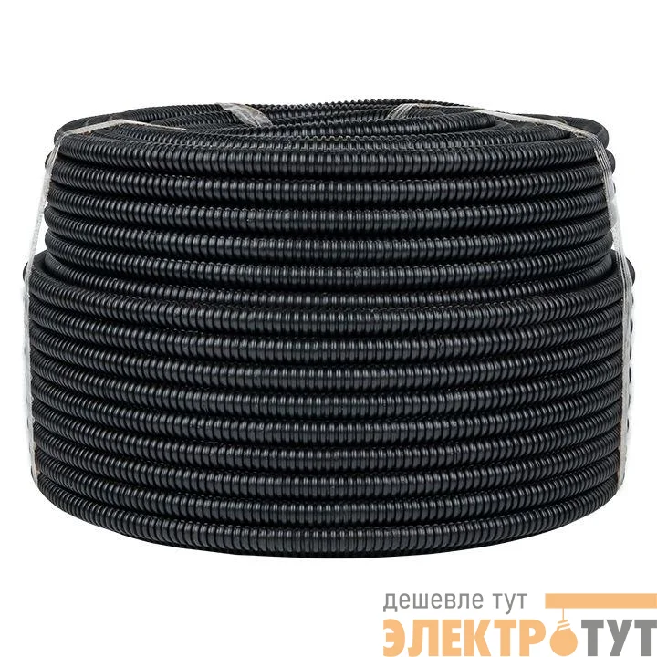 Труба гофрированная ПНД d16мм с протяжкой черн. (уп.100м) Plast PROxima EKF tpnd-16