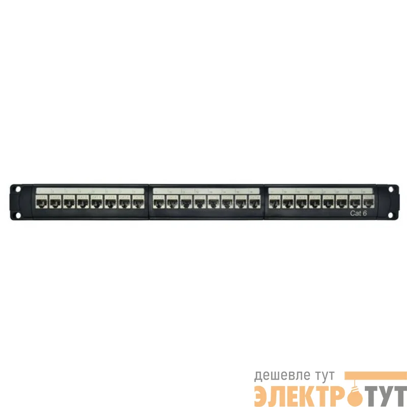 Патч-панель модульная 19дюйм 1U CAT6 24 порта RJ45 экранир. DKC RN6PPF24