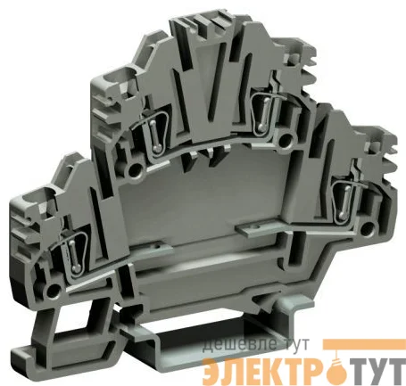 Зажим HMD.2N/X/GR клеммн. 2-х уровн. пружинный 2.5кв.мм сер. DKC ZHD440GR