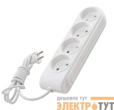 Удлинитель 4х3м без заземл. 10А защ. шторки Makel N4010041