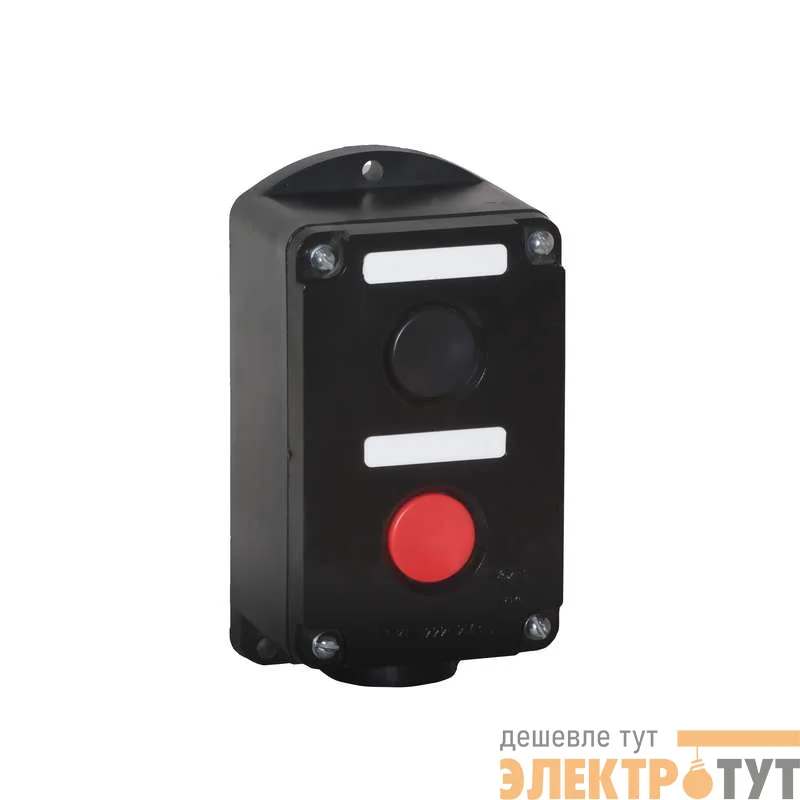 Пост кнопочный ПКЕ-222/2 "Пуск-Стоп" 1 черн. 1 красн. Электродеталь ПКЕ-222/2.1Ч.1К