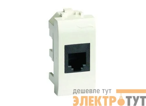 Розетка телефонная 1-м СП Brava 1мод. RJ11 бел. DKC 76644B