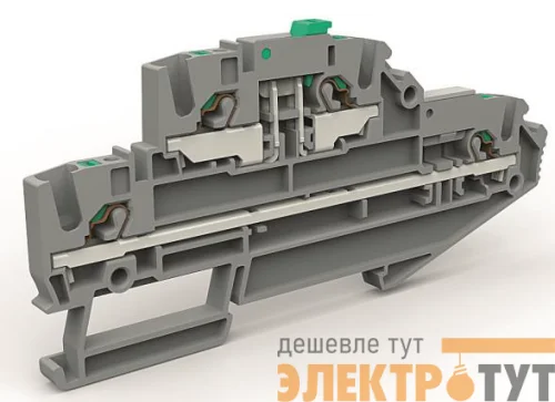 Клемма двухуровневая с размыкателем на 2.5кв.мм DKC ZEFDS210GR
