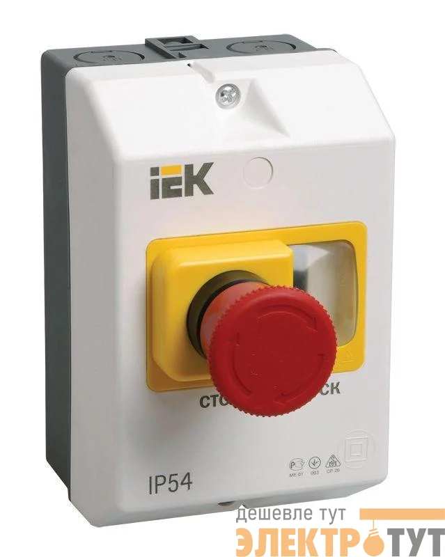 Оболочка защитная с кноп. "СТОП" IP54 KARAT IEK DMS11D-PC55