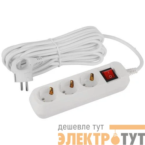 Удлинитель 3х7м с заземл. с выкл. ПВС 3х1 UDL-16-370-ES Greenline Эра Б0065012