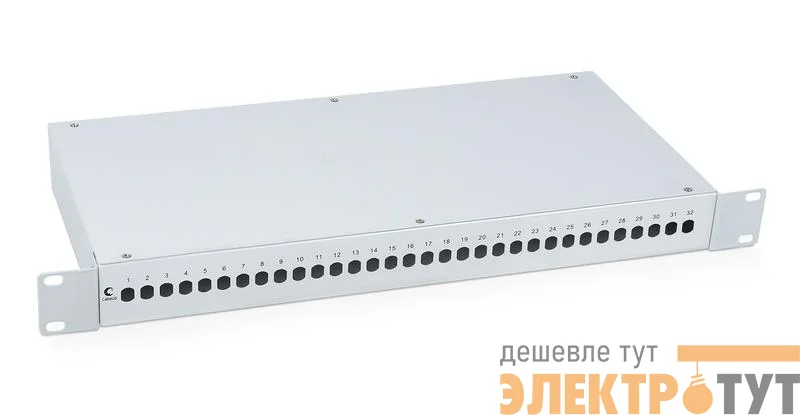 Кросс бокс оптический FO-19-32ST 19дюйм на 32 ST(FC) со сплайс-кассетой и КДЗС (без пигтейлов и проходных адаптеров) Cabeus 7934c