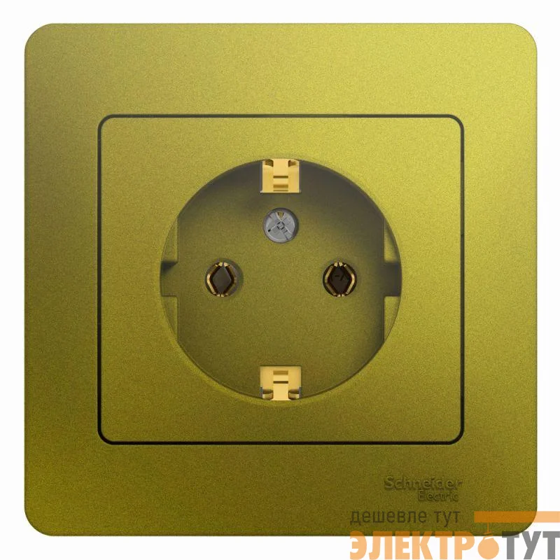 Розетка 1-м СП Glossa 16А IP20 250В с заземл. в сборе фисташк. SchE GSL001042