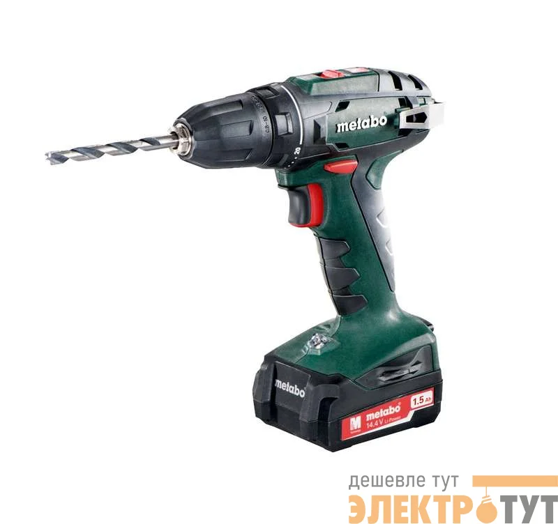 Винтоверт аккумуляторный BS 14.4 2х1.5Ач LiIon патрон 10мм SC60 Metabo 602206550