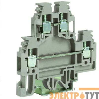 Зажим проходной DAS.4/LI 2-х уровн. с лампой/LED беж. DKC ZDS123