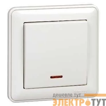 Выключатель 1-кл. СП W59 10А IP20 10AX с подсветкой в сборе бел. SchE VS110-153-18