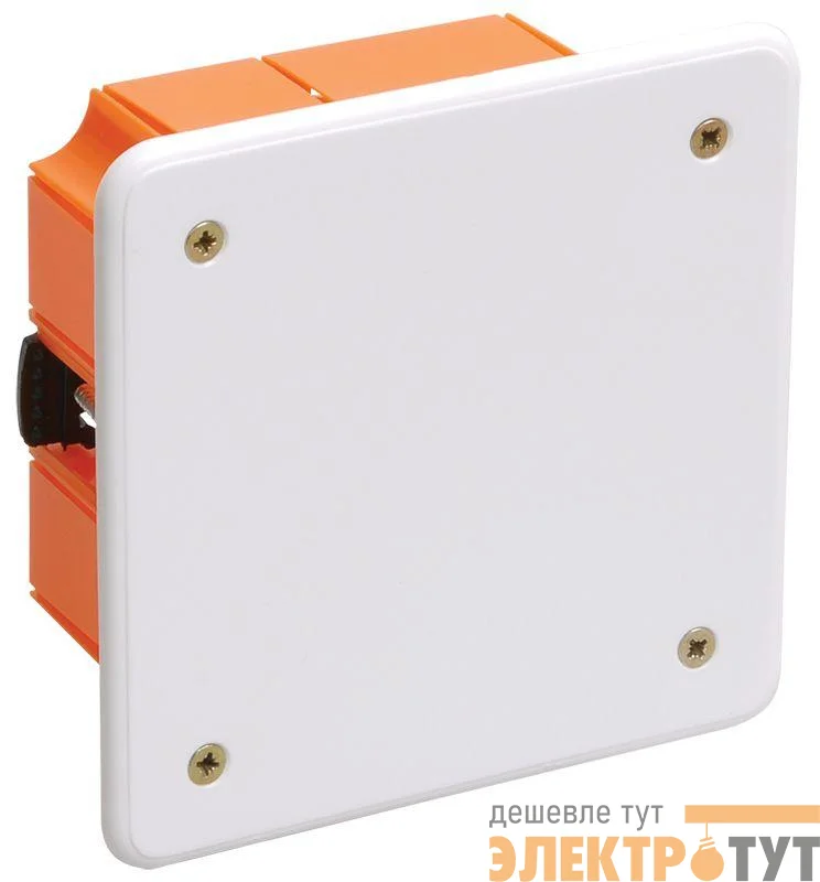 Коробка распаячная CП 92х92х45 IP20 КМ41022 для полых стен (с саморезами пластиковые лапки с крышкой) ИЭК UKG11-092-092-045-P