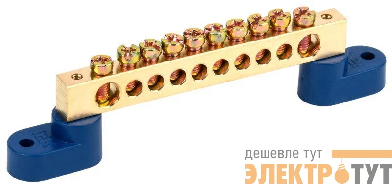 Шина нулевая ШНИ-8х12-10-У2-С на двух угловых изоляторах IEK YNN10-812-10C2-K07