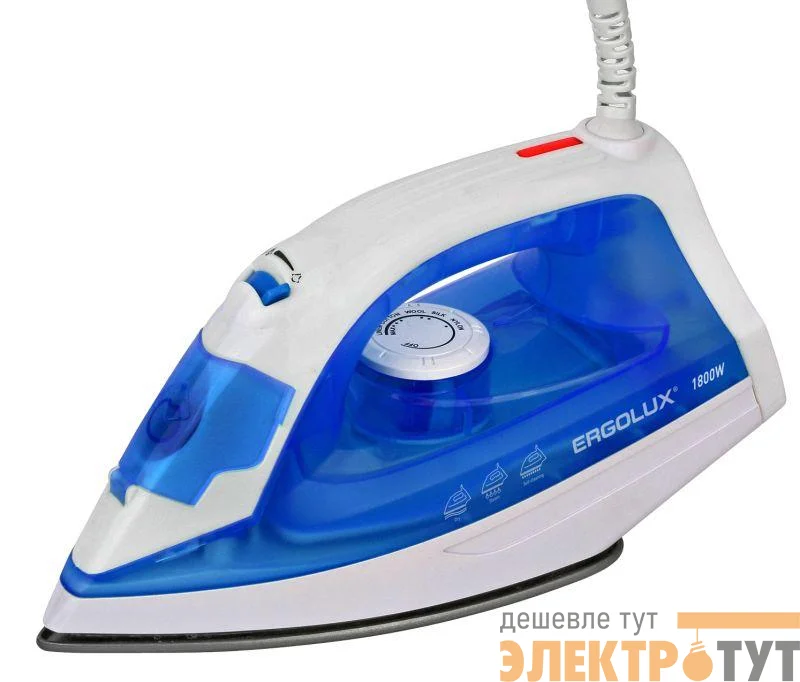 Утюг паровой ELX-SI04-C35 1800Вт электр. 220-240В тефлон син./бел. Ergoluxe 13975