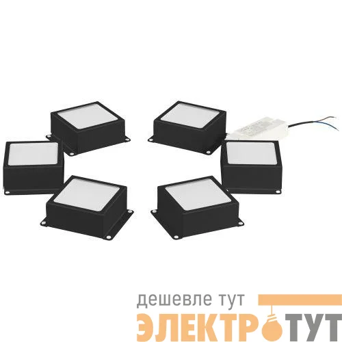Светильник светодиодный SPO-646-3-5K-B6 36Вт 5000К 3420Лм 89х89мм грильято 100х100 домино 6 кубиков драйвер черн. Эра Б0063082