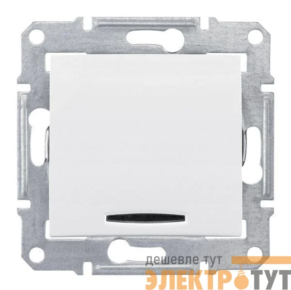 Переключатель перекрестный 1-кл. СП Sedna 10А IP20 (сх. 7а) 250В с син. подсветкой бел. SchE SDN0501121