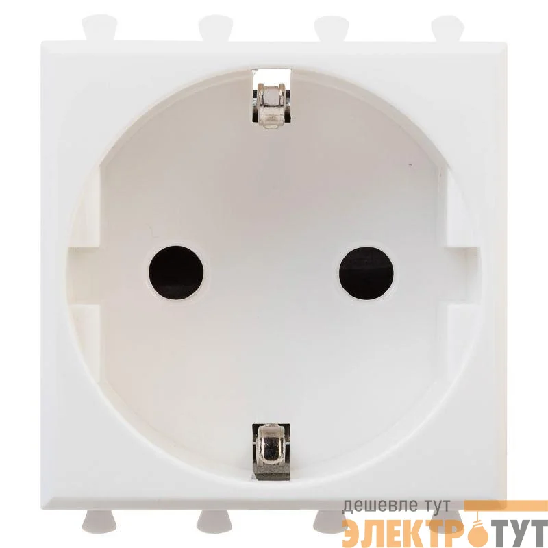 Розетка 1-м 2мод. Avanti "Белое облако" 16А IP20 2P+E защ. шторки бел. DKC 4400002