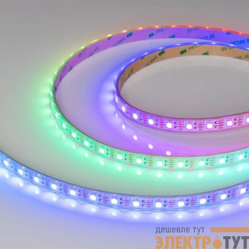 Лента светодиодная SPI-P-B60-12mm 12V RGB-PX1-BPT 8Вт/м IP66 5060 герметичная бегущий огонь (уп.5м) Arlight 041615(1)
