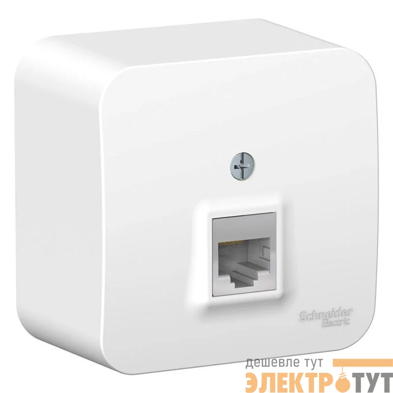 Розетка компьютерная 1-м ОП Blanca RJ45 кат.5E с изолир. пластиной бел. SE BLNIA045001