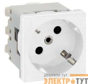 Механизм розетки 1-м СП Simon Connect K45 2мод. с заземл. бел. Simon K01-9