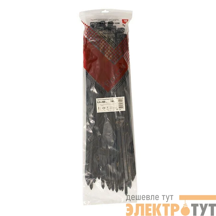 Хомут P6.6 4.8х400 FlexLock стандартный черн. (уп.100шт) PROxima EKF plc-fl-ctsb-4.8x400