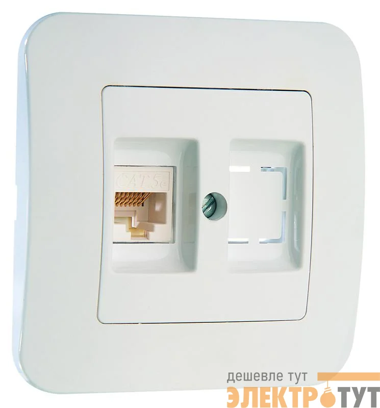 Розетка компьютерная кат.5E+гнездо Makel 55035