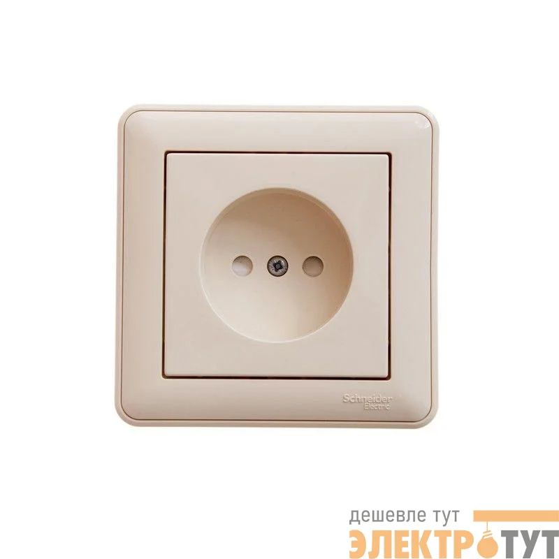 Розетка 1-м СП W59 16А IP20 без заземл. защ. шторки сл. кость SE RS16-151-28