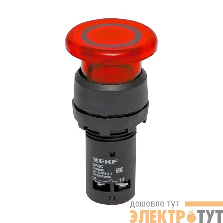 Кнопка SW2C-MD гриб красн. EKF sw2c-md-rr