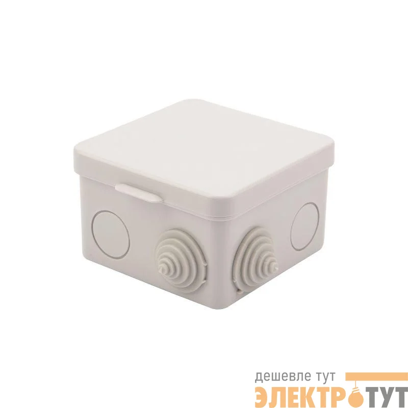 Коробка распределительная ОП 80х80х50мм IP54 с откидной крышкой Rexant 28-3064