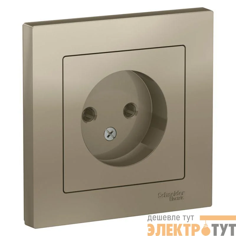 Розетка 1-м СП AtlasDesign 16А IP20 без заземл. в сборе шампань SchE ATN000540