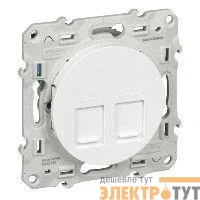 Механизм розетки комп. 2-м СП Odace RJ45 бел. SchE S52R481