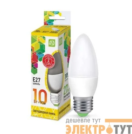 Лампа светодиодная LED-СВЕЧА-std 10Вт 230В E27 3000К 900Лм ASD 4690612015538