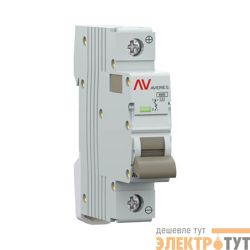 Выключатель автоматический модульный 1п C 2А 6кА AV-6 AVERES EKF mcb6-DC-1-02C-av