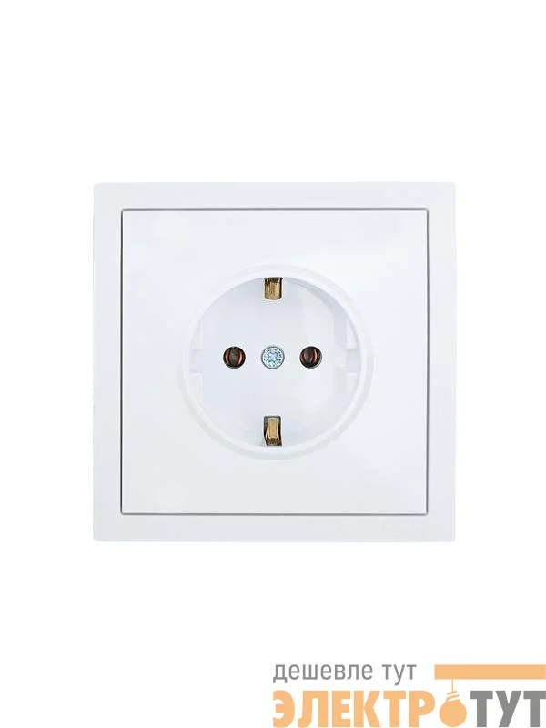 Розетка 1-мест. с/з ПБТ СП ZIMA безвинт. зажим бел. LEZARD 704-0288-122BQC