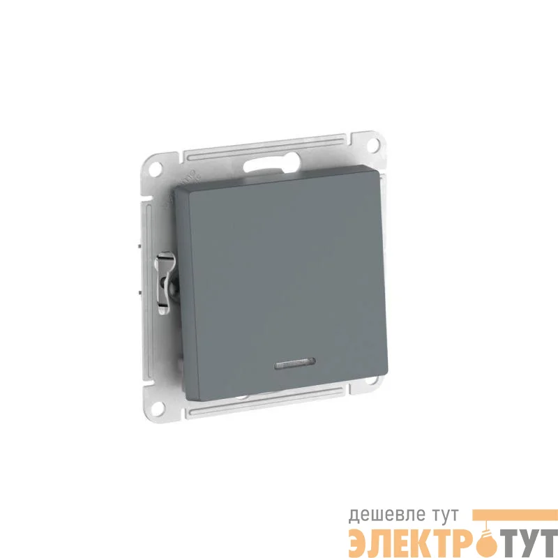 Выключатель 1-кл. AtlasDesign (сх. 1а) 10AX с подсветкой быстрозажим. клем. механизм грифель SE ATN000713S