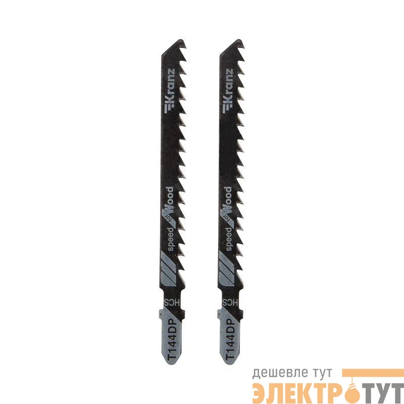 Пилка для электролобзика по дереву T144DP 100мм 6 зубьев на дюйм 8-60мм (уп.2шт) Kranz KR-92-0317