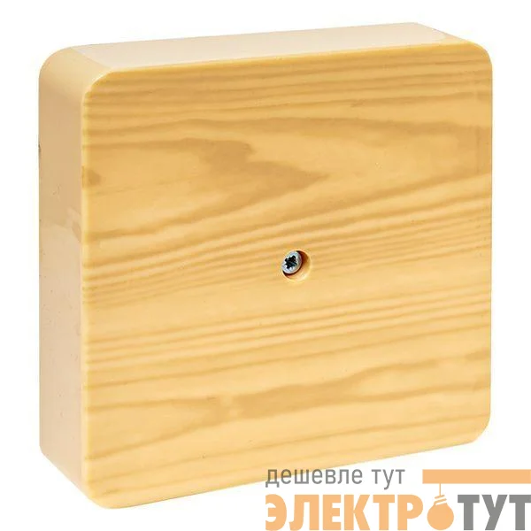 Коробка разветвительная КМР-030-032кг 100х100х28 с клеммником светл. дер. EKF plc-kmr-030-032kg-s