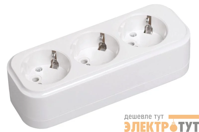 Колодка удлинителя 3-м 16А Classic К03 2P+PE 250В IEK KYP11-16-03-00-Z