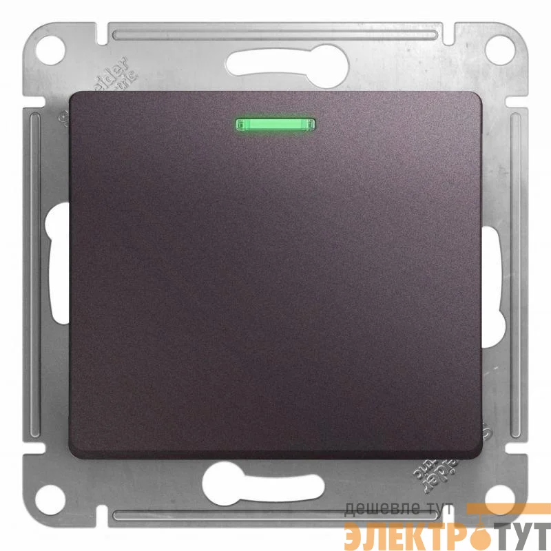 Механизм выключателя 1-кл. СП Glossa 10А IP20 (сх. 1а) 10AX с подсветкой сиренев. туман SchE GSL001413