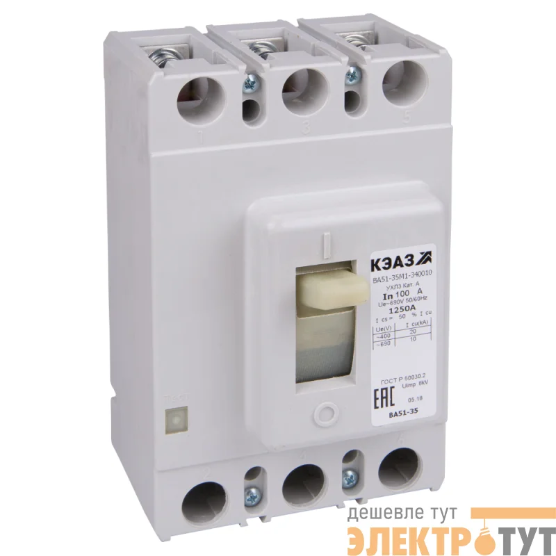 Выключатель автоматический 3п ВА51-35М1-340010-100А-1250-690AC-УХЛ3 КЭАЗ 108310