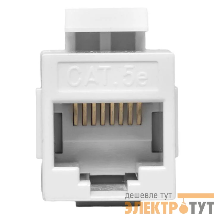 Адаптер проходной Keystone RJ45-RJ45 кат.5E неэкранир. TERACOM бел. EKF TRC-INLC-KSTN-5EUTP-WH