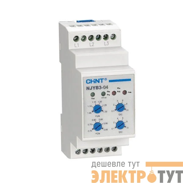 Реле контроля фаз NJYB3-8 AC 380В CHINT 636033
