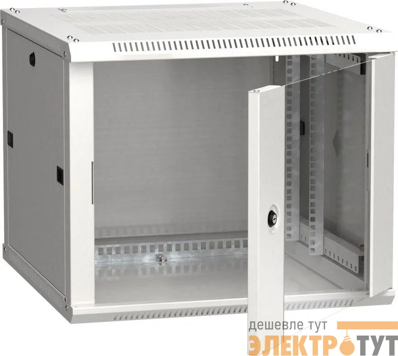 Шкаф 19дюйм LINEA W 9U 600х600мм настен. стекл. дверь RAL7035 ITK LWR3-09U66-GF